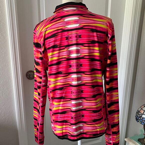 Ralph Lauren Pink and Black Activewear Top 1/4 Zip Thumbholes SZ XL - Picture 6 of 8
